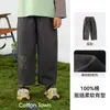[100% Algodão] Calças de Trabalho de Algodão Puro Hall Infantil Estilo Novo de Primavera Calças para Meninos Calças Casuais para Meninas Primavera e Outono