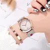 Relógio GUOU antigo europeu pulseira feminina coreano simples casual tendência à prova d'água calendário moda fita relógio de estudante temperamento