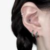 Aretes estilo ins de esmeralda de circonio de alta calidad, aretes de mariposa con diamantes brillantes, sentido del diseño, aretes de ópalo con forma de flor pequeña