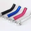 Manoplas de Alumínio para Guidão de Bicicleta com Tampas Vermelha Azul Preta Prata Chifre Manopla Auxiliar Peças de Ciclismo Atacado