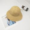Sombrero de pescador con correa de color liso para niña, estilo coreano, con lazo, para primavera y verano, para mujer, sombrero de ala ancha que combina con todo.