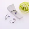 Clip para oreja en forma de U de acero inoxidable set de pendientes sin perforación pendientes de circonita Súper Brillantes accesorios para joyería DIY convertidor de clip para oreja