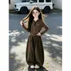 Conjunto de Niña Otoño 2026 Nuevo Elegante Sudadera a Rayas Infantil Niños Grandes Casual Estilo Coreano Pantalones de Pierna Ancha Conjunto de Dos Piezas
