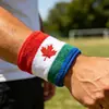 Faixa de Pulso Toalha Absorvente de Suor Personalizada Esportes Fitness Badminton Corrida Respirável Tricotada Algodão Bordada Faixa de Pulso Transfronteiriça