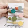 Cuerda para el Cabello de Madera Geométrica con Cuentas Redondas de Color Caramelo Banda Elástica de Goma Alta Cuerda para el Cabello Linda Coreana Transparente para Adultos