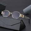 Gafas de Sol Redondas Nuevas 2025 Metal Trendy Gafas de Sol de Influencer para Mujer Retro Estilo Lisa Gafas de Sol para Fotos