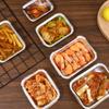 Plato de papel de aluminio rectangular, plato de papel para barbacoa, recipiente grueso, para llevar, para uso comercial, para hornear en el hogar, caja de aluminio desechable para hornear