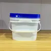 Cubo de Plástico Cuadrado Engrosado de 3 Litros con Tapa, Cubo de Empaque de Material Nuevo, Cubo de Agua, Cubo de Empaque para Detergente de Lavandería, Cubo de Plástico con Boca Ancha