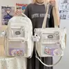 Nova Mochila Fofa Estilo College de Aparência Premium para Alunos do Ensino Fundamental II e Médio, Leve para o Dia a Dia e Versátil de Grande Capacidade