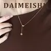 Moda Europea y Americana Sencillo y Exquisito Versátil Collar con Forma de Cintura de Circonita con un Toque de Lujo Ligero y Gama Alta, Cadena de Clavícula con Borla para Mujer