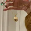 Collar de Ojo de Tigre con Diamantes Incrustados y Girassol Cepillado, Mismo Estilo que en Joyerías, para Mujeres, Gama Alta, Lujo Ligero, de Nicho, Vintage, Versátil y Exquisito