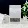 Bolsas de Empaque de Alimentos Escarchadas con Ventana, Bolsas Auto Sellables de Fondo Plano, Bolsas para Nueces, Bolsas para Té, Bolsas Auto Sellables de Papel Kraft, Bolsas con Sello de Ocho Lados