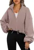Comércio Exterior Europeu e Americano Roupas Femininas Transfronteiriças Mais Vendidas Jaqueta de Zíper com Gola Alta e Forro de Veludo Roupas Esportivas de Lã
