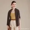 Nuevo modelo otoño temprano 2026 capa sin mangas color liso simple 100% cachemira chal de punto casual holgado para mujer