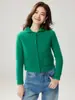 Cardigan de Cachemira Estilo Sencillo para Mujer Cuello Polo Botones Sencillos Moda Diseño Holgado Sentido del Tejido Versátil Adelgazante