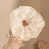 Novo lenço quadrado estilo coreano para cabelo, elástico de cabelo estiloso, faixa elástica para tranças, acessório de cabelo scrunchie estilo floresta para meninas