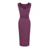26 Verano Nuevo Sexy Chica Caliente Hombro Ancho Cuello en V Plisado Bodycon Vestido Largo con Cintura Plisada y Abertura Trasera
