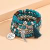Pulseiras Vintage Transfronteiriças com Elementos de Asa, Contas de Bodhi de Imitação, Pulseiras Boêmias Multicamadas, Conjunto Empilhável de Quatro Peças, Em Estoque