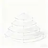 Suporte Triangular de Vidro Acrílico Transparente Feito à Mão para Exibição de Miniaturas Joias Perfume Batom Escada Gabinete