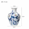 Vaso grande floral pintado a ouro de Jingdezhen, pote geral, pote de armazenamento, vaso para flores frescas e secas, decoração de sala de estar, vaso de cerâmica pintado à mão