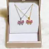 Collar de cobre con forma de lazo irregular con circonita cúbica microincrustada, con diseño de lazo en forma de corazón, un accesorio de moda ligero y versátil