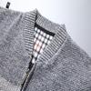 Tendência de Moda Masculina Outono e Inverno 2025 Combinação de Cores Jaqueta Suéter Casual com Gola Baseball Jaqueta Aveludada Jaqueta