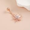 Venta Caliente de Amazon Joyería para Piercings Corporales Uña del Ombligo Moda Flor de la Suerte Copo de Nieve Anillo para el Ombligo Hebilla de Diamante para el Ombligo