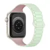 Adecuado para Apple Watch 1-12/Ultra1 Segunda Generación Correa Magnética de Silicona de Tres Perlas Cintura Delgada