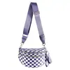 Bolso Cruzado de Moda de Nailon a Cuadros Espacioso Personalizado para Mujer Ligero Amplio Gran Capacidad Correa Ajustable Bolso de Hombro