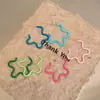 Brincos de Gota Pequena Flor Gradiente Azul com Esmalte para Mulheres, Brincos Doces de Coração Girly de Verão, Acessórios de Orelha Exquisitos Nicho Dopamina