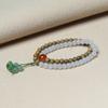 Pulseira de sândalo verde feminina 6mm DIY chinês círculo duplo jade cor dupla pulseira casal contas de Buda Wen play joias