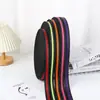 Fábrica de Origen Venta al por Mayor Retro Colorido Imitación Nylon Raya Reflectante Tejido Entrelazado Rayas Bicolores Material para Accesorios de Mascotas