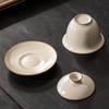 Cuenco con tapa flotante para horno Ru Cuenco con tapa de tres jaulas Juego de té de kung fu de alta calidad individual La grieta de hielo puede elevar el cuenco de té doméstico No caliente