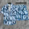 Traje de viaje Sanya Hawaii, camisa de manga corta para hombre, pantalones cortos holgados informales para vacaciones en la playa, moda masculina