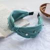 Tiara de Pérolas Estilo Coreano, Doce para Sair, Tecido de Cor Pura com Miçangas, Tiara Simples para Lavar o Rosto e Prender o Cabelo