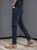 Jeans Novo Masculino Outono/Inverno 2026 com Forro de Lã, Espessado, Slim Fit, de Barra Reta para um Estilo Leve para o Trabalho