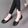 Zapatos Planos de Punta Cuadrada para Mujer 2026 Otoño Nuevo Estilo Zapatos Pequeños de Cuero de Corte Bajo para Dama Suela Suave Zapatos Casuales para Mamá Zapatos Cómodos para el Trabajo