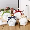 Caja de Dulces Minimalista para Boda, Bolsa de Dulces para Boda con Asa, Caja de Dulces Estampada en Oro Pintada a Mano, Caja de Regalo de Retorno Xiaohongshu, Lujo Ligero y Festiva