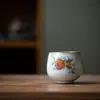 Taza de té blanca luna horno Ru taza personal taza para el hogar taza de maestro taza de té cerámica juego de té kung fu taza individual logotipo imprimible