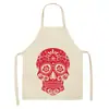 Delantal estampado de calavera de personalidad creativa de Halloween decoración de fiesta de calavera del Día de Muertos de México un lote