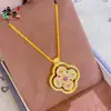 Nueva Colección Tienda Dorada: Collar de Flor de Cuatro Hojas de Diamante Rojo Microincrustado de Circonita con Colgante de Cruz Vajra Giratorio Cadena para Suéter