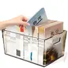 Caixa Organizadora de Mesa em Acrílico Transparente Caixa Organizadora de Livros e Arquivos Caixa Cesto de Livros para Escritório Doméstico Estudante