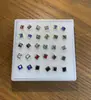 Aretes de Tachuela Cuadrados de Cristal de Vidrio y Resina de Plástico de Moda Estilo Coreano