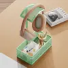Bonito soporte rosa para auriculares de gaming, estante para pantalla montada en la cabeza, organizador y estante de exhibición para escritorio de computadora