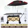 Carro de camping premium para picnics al aire libre con tablero de mesa, plegable y compacto, adecuado para uso en coche y montaje de puestos a gran escala