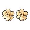 Pendientes de flores de metal con gotas de aceite para vacaciones de ZA Fashion, pendientes de flores de esmalte exageradas para mujer de estilo europeo y americano, pendientes transfronterizos