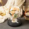 Flor Eterna Rosa Vidro Abajur Flor Artificial Dia dos Namorados Natal Aniversário Presente Decoração de Casa Luz Noturna