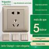 Painel de tomada com interruptor Schneider liso elegante dourado 86 cinco furos usb dois ou três pinos ar condicionado tomada de parede embutida