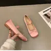 Zapatos Planos Rosas de Ballet Zapatos de Hada 2026 Nuevos Primavera Retro Zapatos Mary Jane de Satén Plateado