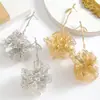 2024 ZA Novos Brincos Exagerados Tridimensionais de Flor de Galho Vazados Moda Europeia e Americana High-end Light Luxury Brincos Femininos